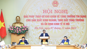 Thủ tướng Phạm Minh Chính chủ trì Hội nghị bàn giải pháp tháo gỡ khó khăn về tăng trưởng tín dụng cho sản xuất, kinh doanh thúc đẩy tăng trưởng và ổn định kinh tế vĩ mô