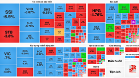 Bán tháo dữ dội, hàng trăm mã giảm sàn, VN-Index “bay màu” 40 điểm