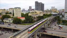 Một đoạn đường sắt cao tốc tại Hà Nội