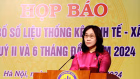 Tổng cục trưởng Tổng cục Thống kê Nguyễn Thị Hương chủ trì Họp báo