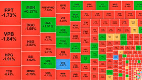 VN-Index “bay màu” gần 14 điểm, đánh mất mốc 1.250