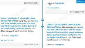 Trúng thầu, nhưng Công ty Ô tô chuyên dùng Green Việt Nam từ chối ký hợp đồng