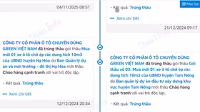 Trúng thầu, nhưng Công ty Ô tô chuyên dùng Green Việt Nam từ chối ký hợp đồng