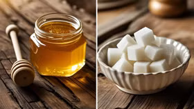 Mật ong và đường thường được đặt lên bàn cân để so sánh về mức độ lành mạnh