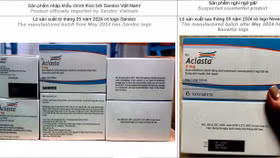 Sản phẩm Aclasta của Công ty TNHH Sandoz Việt Nam nghi ngờ bị làm giả