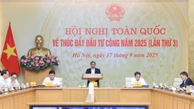Thủ tướng Phạm Minh Chính và các Phó Thủ tướng Chính phủ chủ trì Hội nghị toàn quốc thúc đẩy đầu tư công năm 2025 (lần thứ 3)