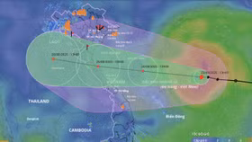 Chiều tối 25/8, vùng tâm bão sẽ đổ bộ trực tiếp vào khu vực Nghệ An - Hà Tĩnh