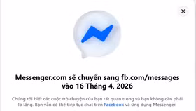Thông báo khi đăng nhập vào trang web Messenger