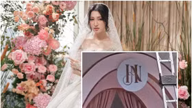 Hình ảnh trang trí tại cổng nhà hé lộ chồng Phương Nhi có tên bắt đầu bằng chứ "H"