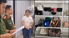 Đối tượng Hường bị tạm giữ cùng một số tang vật