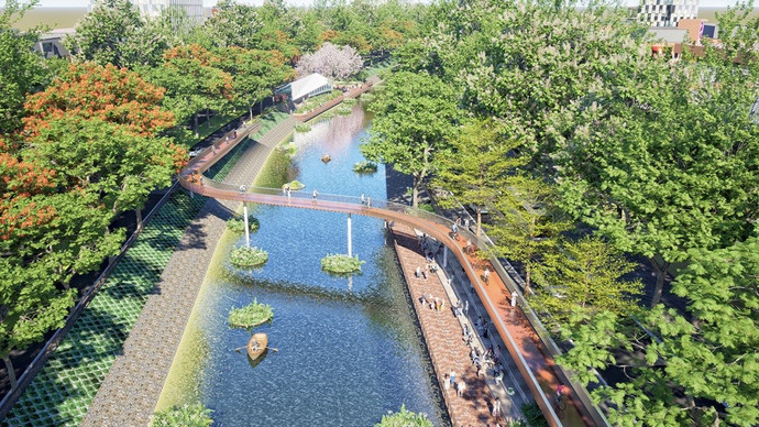 Dự án sẽ có nhiều hạng mục kiến trúc điểm nhấn như Cầu đi bộ