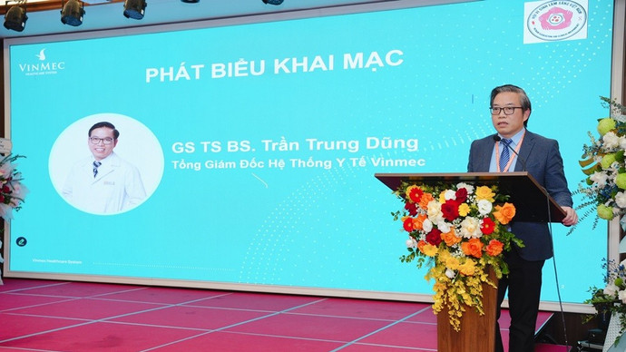 GS.TS.BS Trần Trung Dũng, Tổng Giám đốc Hệ thống Y tế Vinmec phát biểu tại sự kiện