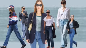 Bí quyết diện quần jeans ống suông như siêu mẫu Bella Hadid