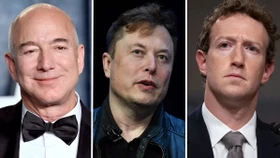 Tỷ phú Jeff Bezos, Elon Musk và Mark Zuckerberg (từ trái sang)