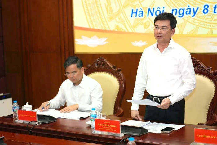 Ông Phạm Thanh Hà, Phó Thống đốc Ngân hàng Nhà nước phát biểu tại cuộc họp báo