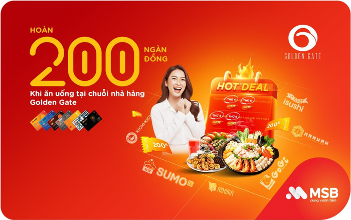 MSB ưu đãi lớn cho chủ thẻ tín dụng dịp cuối năm