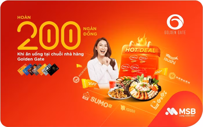 MSB ưu đãi lớn cho chủ thẻ tín dụng dịp cuối năm