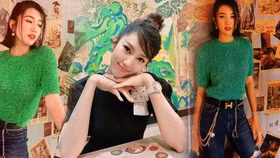 Bóc giá “phỏng tay” chiếc áo xanh lá xinh ngất ngây của người đẹp Thúy Ngân