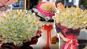 Khi đại gia mua quà 8/3: Choáng với bó hoa gắn 100 cây vàng giá 7 tỉ