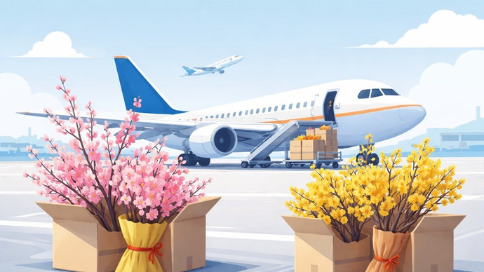 Đào, Mai "đi máy bay" tăng cao dịp Tết, giá gần nửa triệu mỗi cành