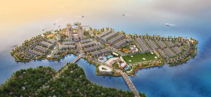 Phối cảnh dự án Đảo Kim Quy (tên cũ là Dự án Cù Lao Tân Vạn)