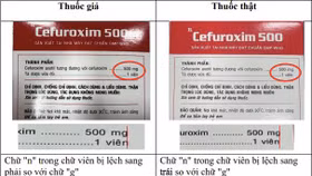 Phát hiện thuốc kháng sinh Cefuroxim 500 chuyên trị nhiễm khuẩn hô hấp và tiêu hoá bị làm giả