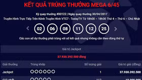 Một khách hàng trúng độc đắc Vietlott gần 38 tỷ đồng