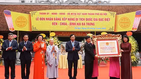 Hà Nội đón nhận Bằng xếp hạng Di tích quốc gia đặc biệt Đền - Chùa - Đình Hai Bà Trưng