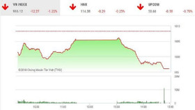 Phiên chiều 8/10: Lao dốc, VN-Index xuống mức đáy của ngày