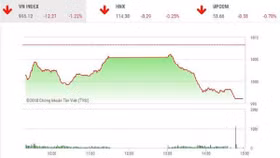 Phiên chiều 8/10: Lao dốc, VN-Index xuống mức đáy của ngày
