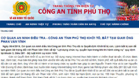 Công an tỉnh Phú Thọ thông tin chính thức về việc bắt tướng Phan Văn Vĩnh