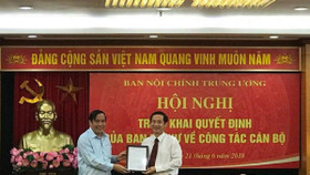 Ông Nguyễn Thái Học được bổ nhiệm làm Phó Ban Nội chính TƯ