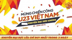 Mừng U23 Việt Nam thắng trận, nhiều cửa hàng tưng bừng giảm giá