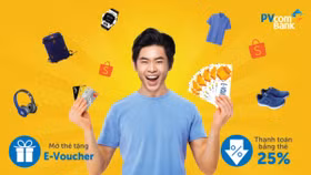 Giảm ngay 25% tại Shopee với thẻ PVcomBank Mastercard