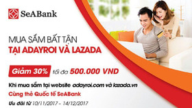 SeABank giảm giá 30% khi mua sắm tại Adayroi và Lazada