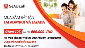 SeABank giảm giá 30% khi mua sắm tại Adayroi và Lazada