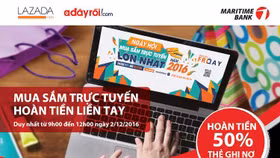 Hoàn tiền 50% cho chủ thẻ Maritime Bank mua sắm trực tuyến