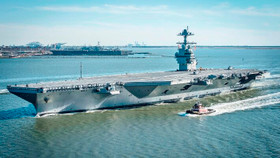 Video Mỹ thử nghiệm tàu sân bay USS Gerald R. Ford trên Đại Tây Dương