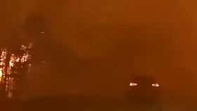 Phóng như bay để... thoát khỏi đám cháy rừng