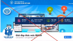 Xuất hiện Fanpage Facebook giả mạo cơ quan Bảo hiểm xã hội lừa đảo chiếm đoạt tài sản