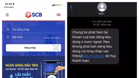 Ngân hàng SCB cảnh báo lừa đảo qua tin nhắn giả mạo