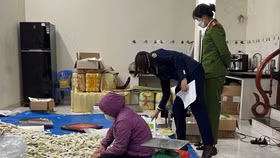 Phát hiện cơ sở sản xuất bánh gạo giả mạo nhãn hiệu Vetrue ở Hà Nội