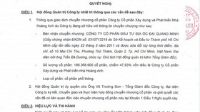 Đại Quang Minh "thâu tóm" gần một nửa cổ phần Công ty Nhà Hoàng Anh của Bầu Đức