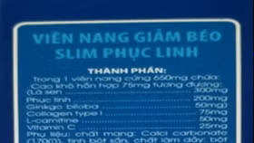 Thực phẩm bảo vệ sức khỏe Slim Phục Linh Plus có chứa chất cấm