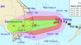 Bão số 12 tiếp tục mạnh lên, giật cấp 15
