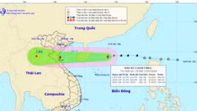 Bão Sơn Tinh hướng vào các tỉnh từ Hải Phòng - Hà Tĩnh