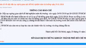 Hôm nay, sàn chứng khoán HoSE tiếp tục ngừng giao dịch vì sự cố