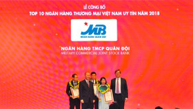 MB thăng hạng trong TOP 10 Ngân hàng thương mại Việt Nam uy tín năm 2018