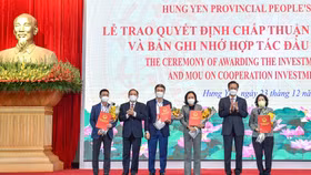 Hưng Yên trao quyết định chủ trương đầu tư cho một số dự án lớn