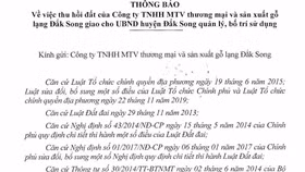 Đắk Nông thu hồi hơn 210 ha đất do các công ty không thực hiện dự án